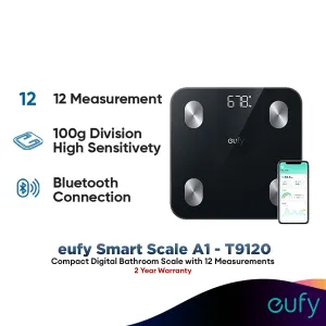 Anker T9120 eufy Smart Scale A1 | Compact Digital Bathroom Scale with 12 Measurements | Anker Smart Scale A1 | T9120