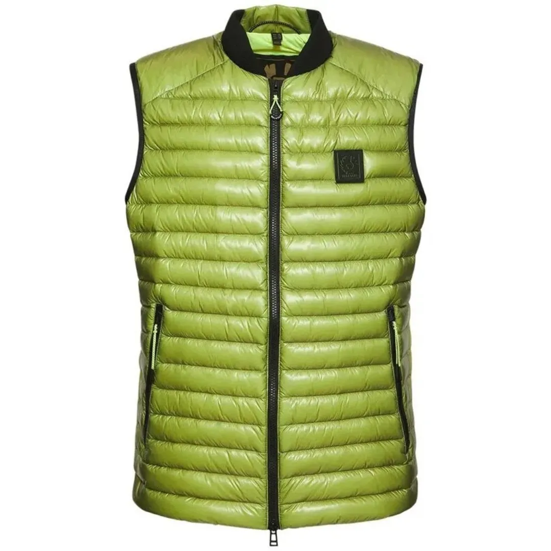 Belstaff Airframe Neon Yellow Shiny Gilet Down Filled Jacket