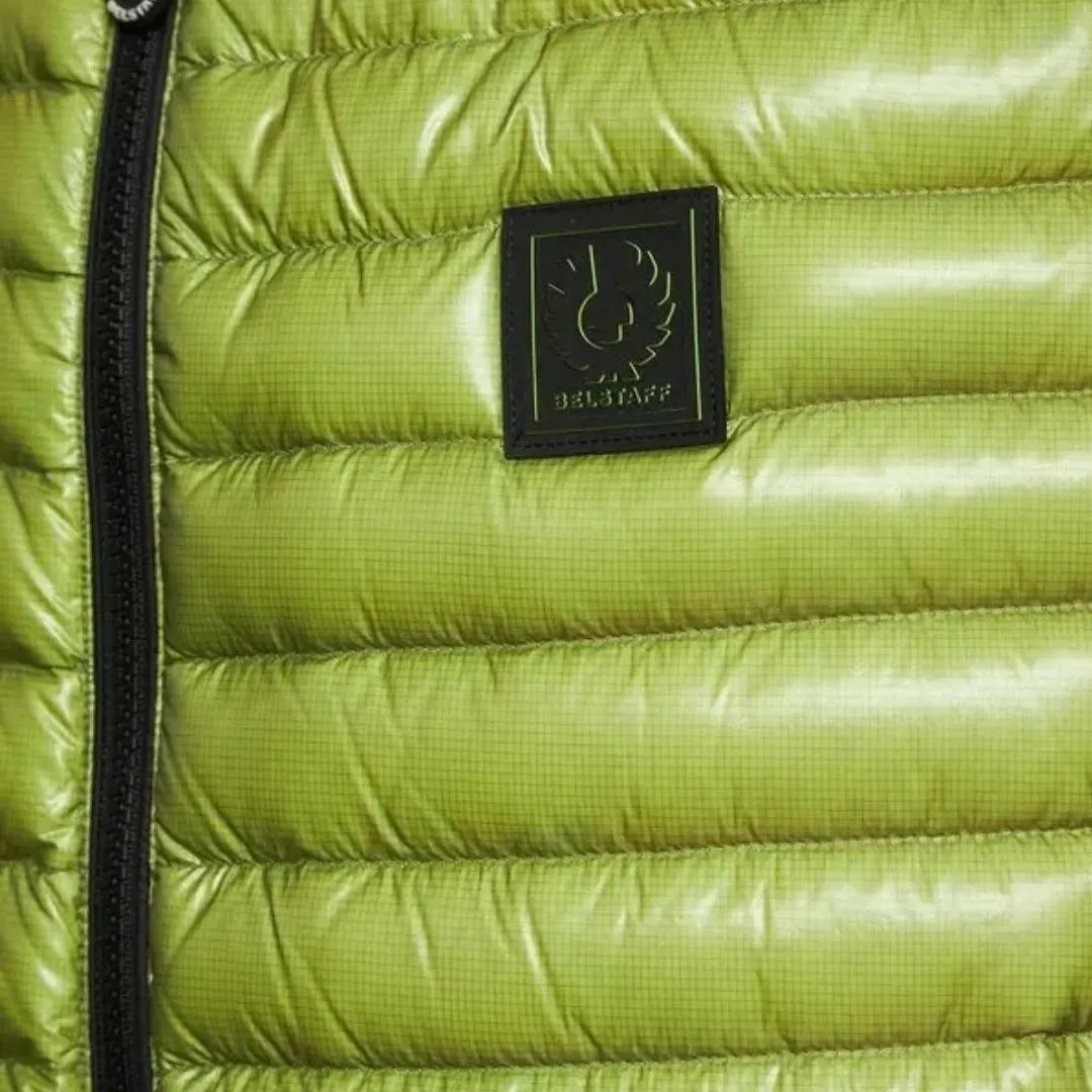 Belstaff Airframe Neon Yellow Shiny Gilet Down Filled Jacket