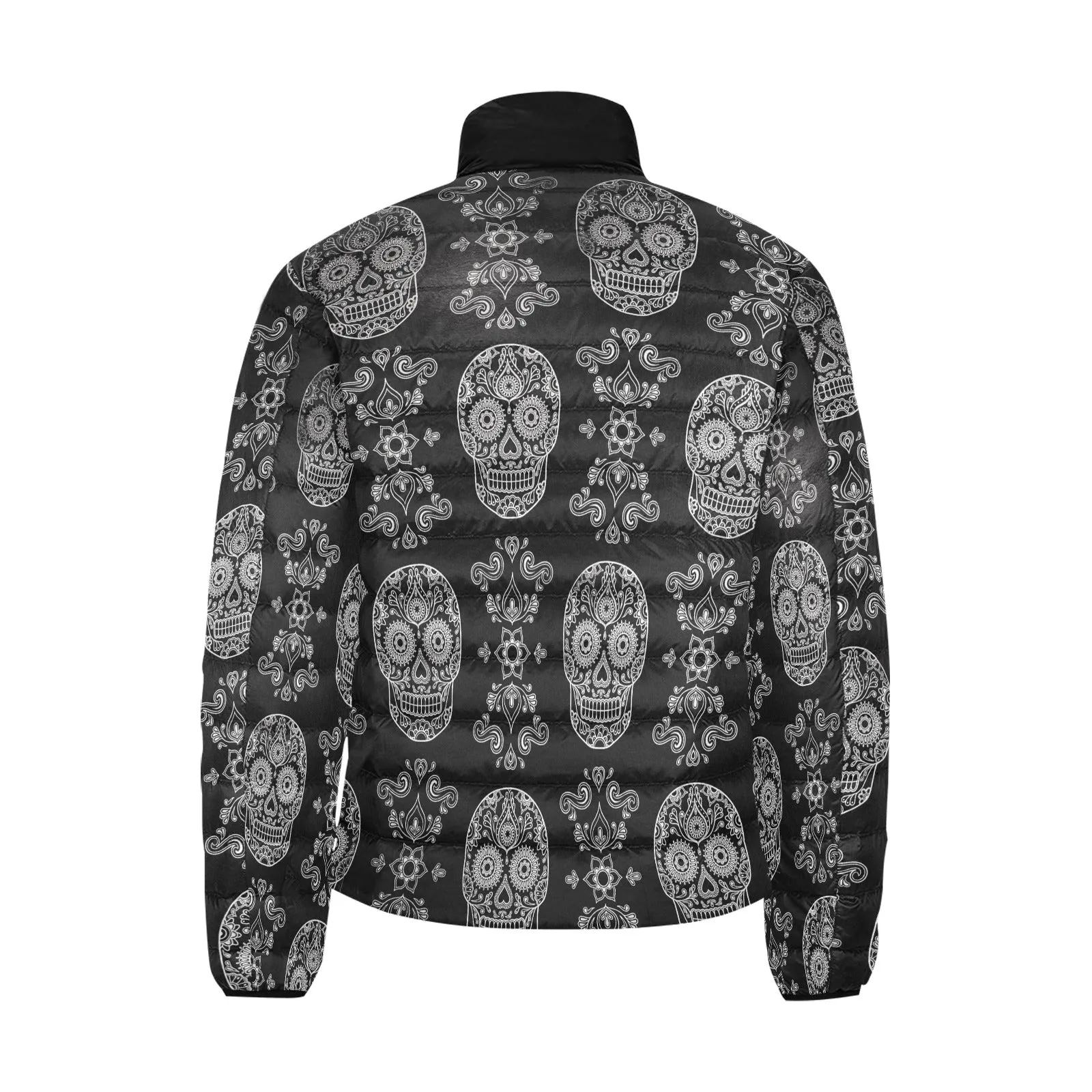 Black Skull Paisley Lightweight Puffer Jacket