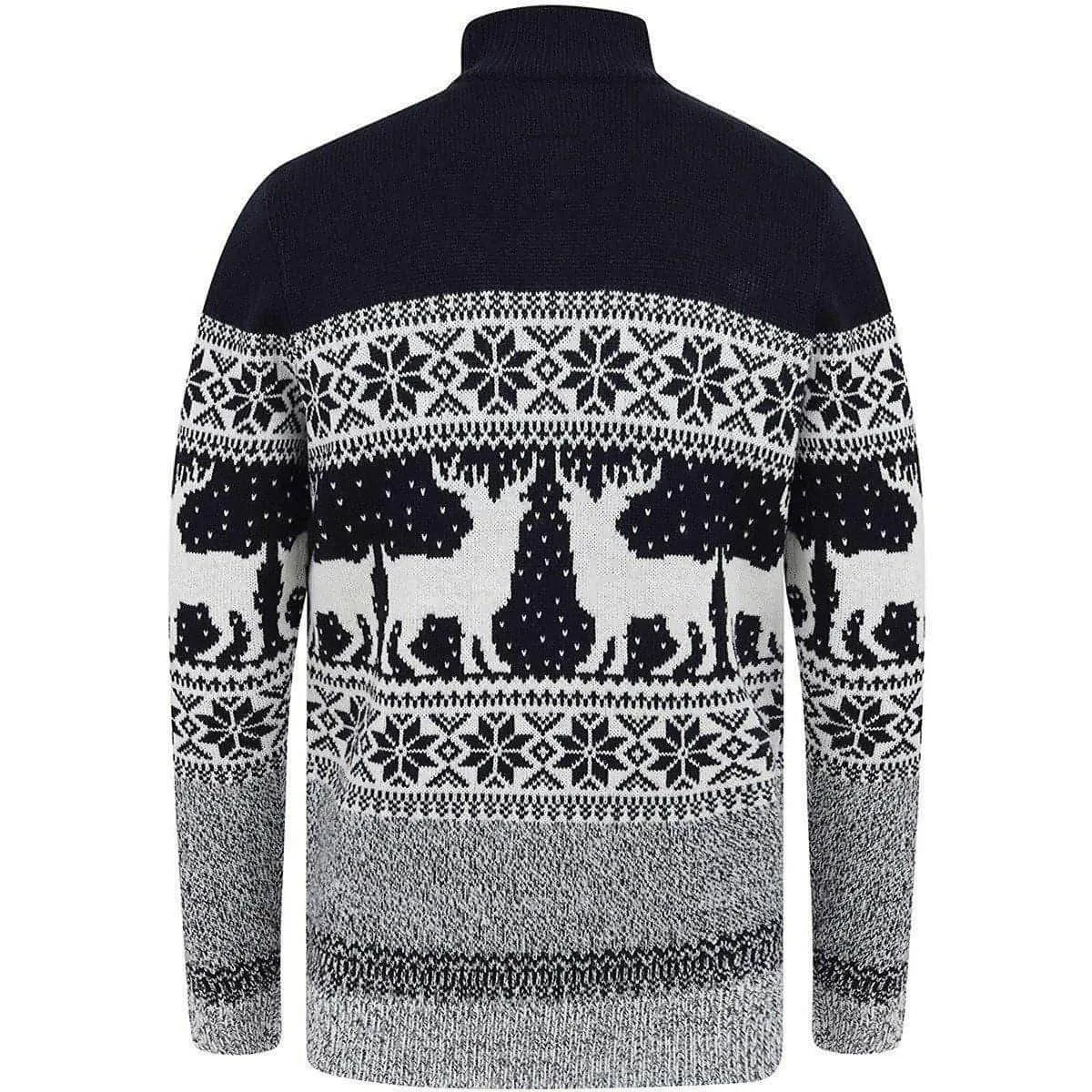 Christmas Gullfoss Nordic Half Zip Mens Christmas Jumper - Navy