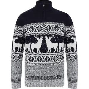 Christmas Gullfoss Nordic Half Zip Mens Christmas Jumper - Navy