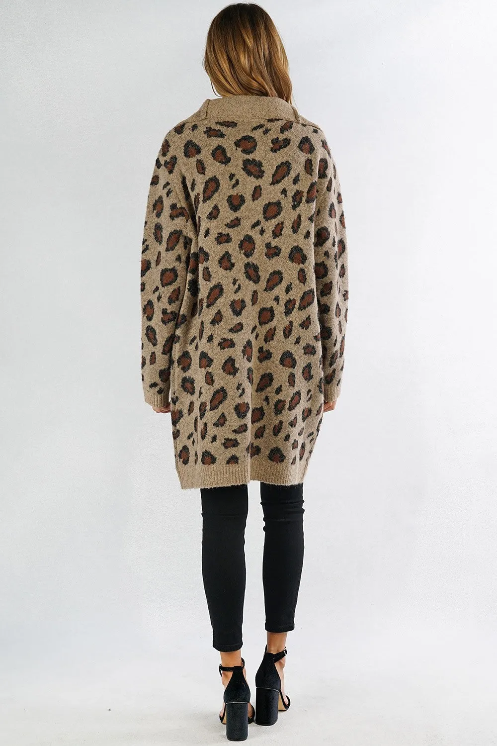 Cozy Leopard Print Cardigan Sweater