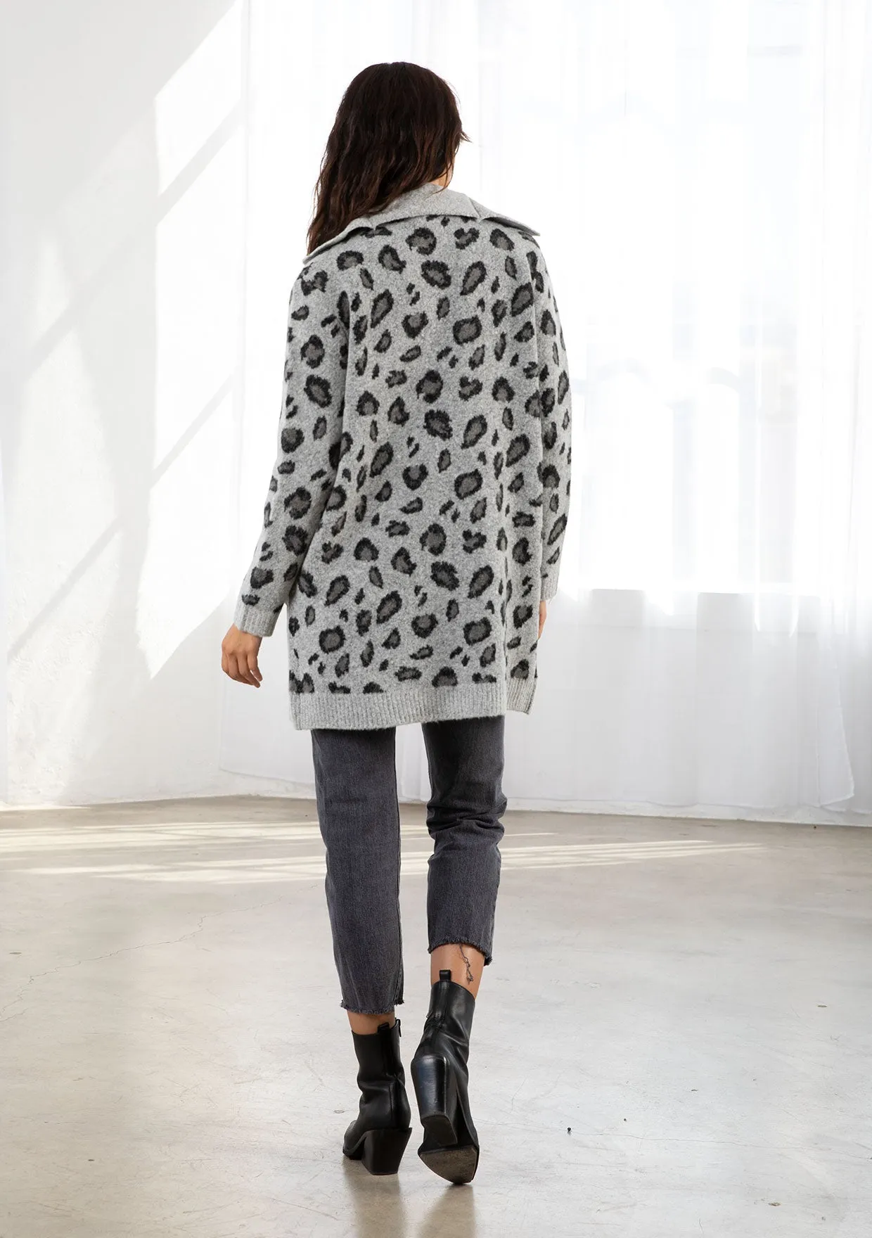 Cozy Leopard Print Cardigan Sweater