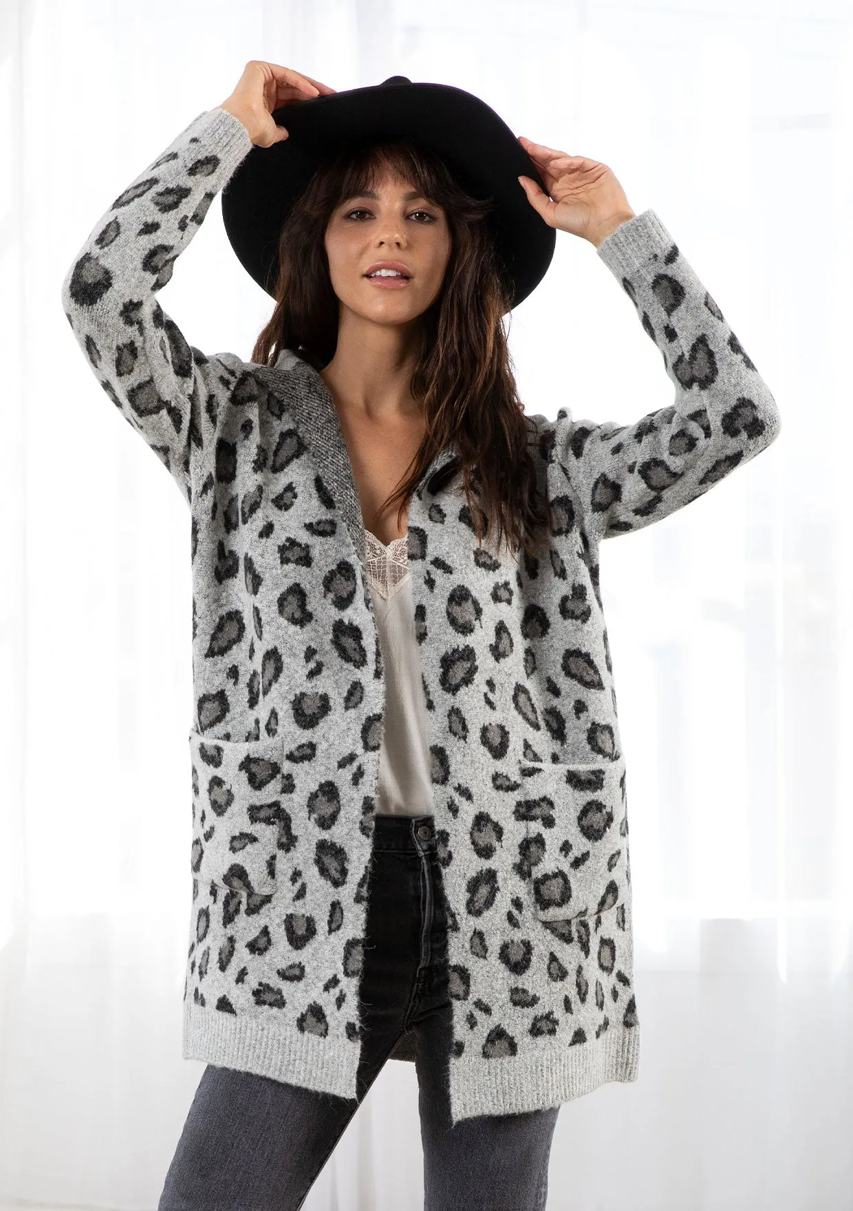 Cozy Leopard Print Cardigan Sweater