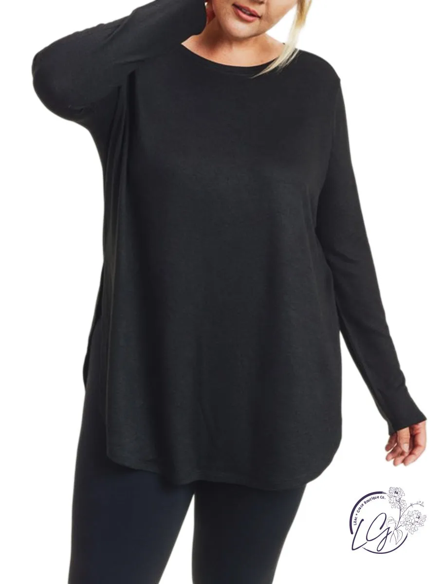 Curvy Different Times Long Sleeve with Side Slits