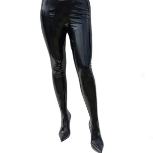 Custom Black Leather Shoe Leggings