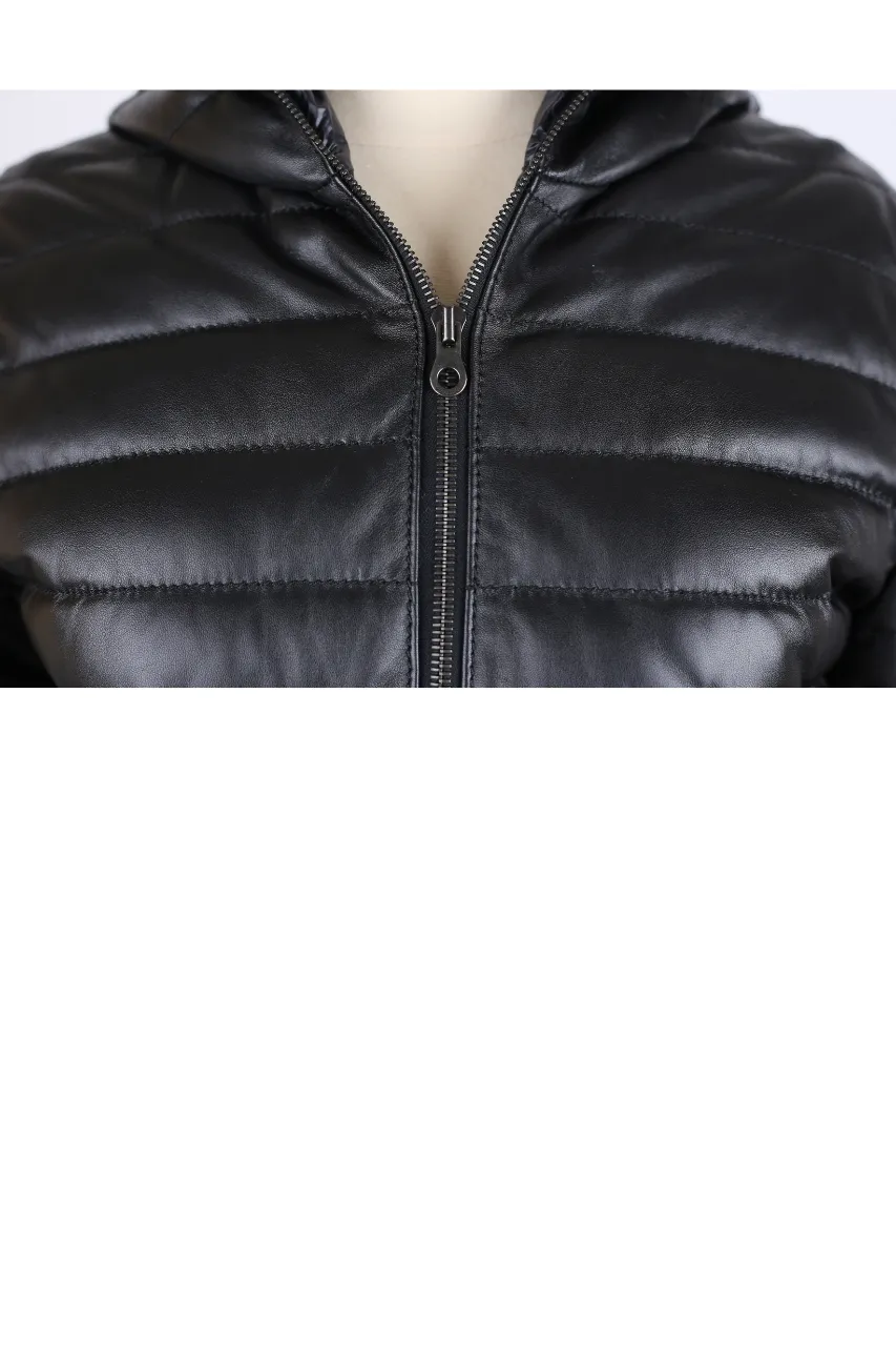 Down Filled Leather Jacket