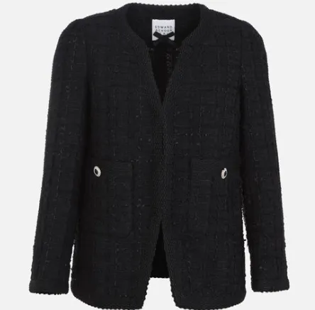 Edward Achour Iconic Long Tweed Jacket - Black