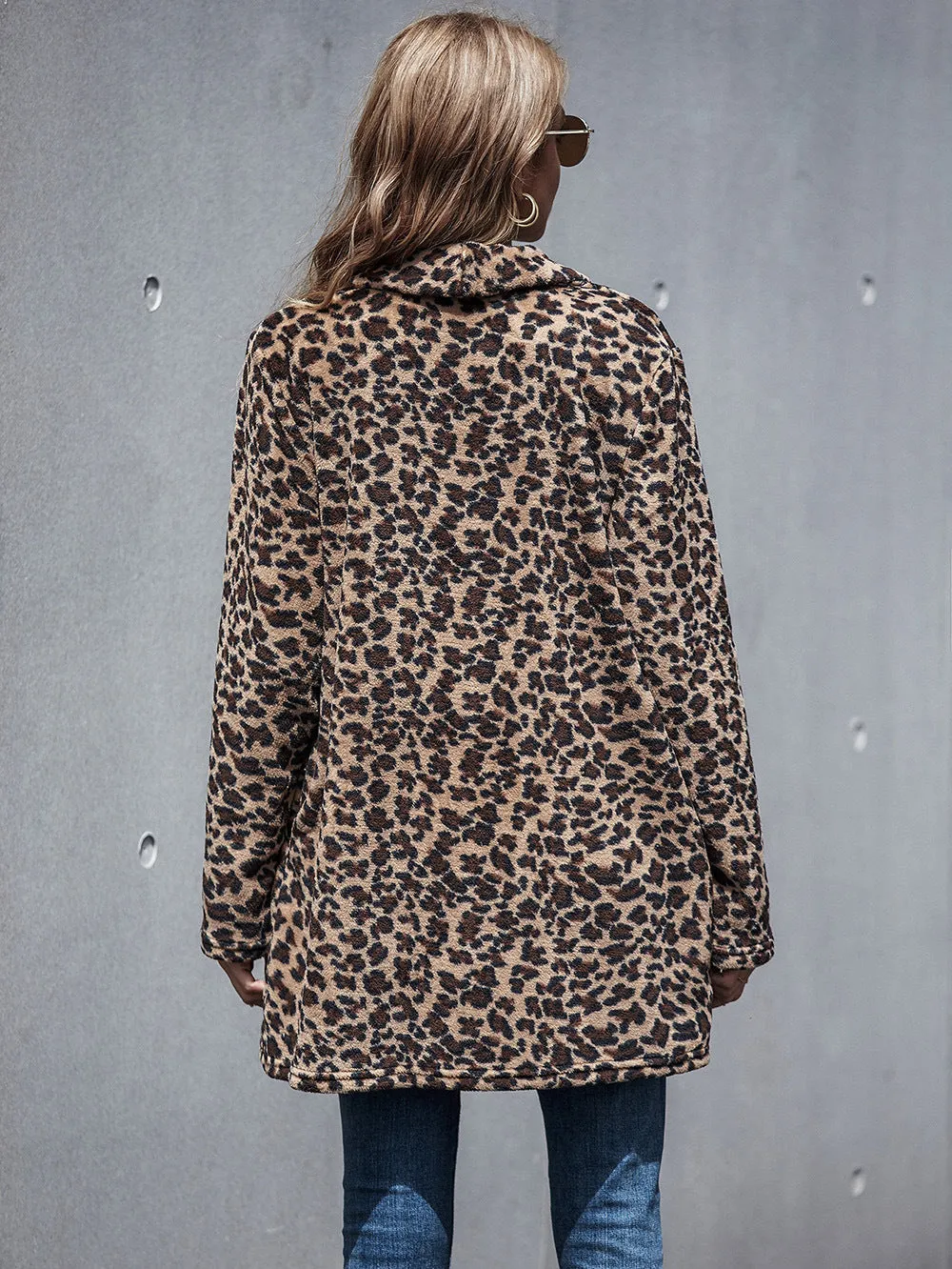 elveswallet Leopard Trench Faux Fur coat