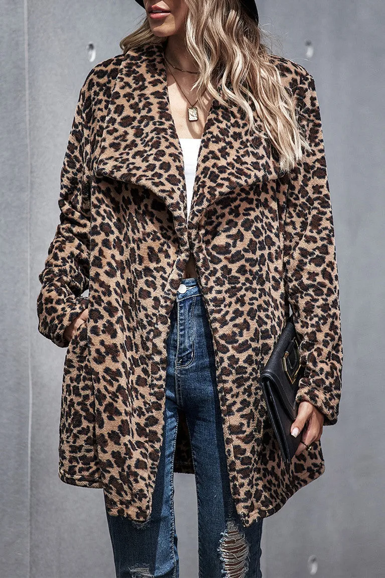 elveswallet Leopard Trench Faux Fur coat