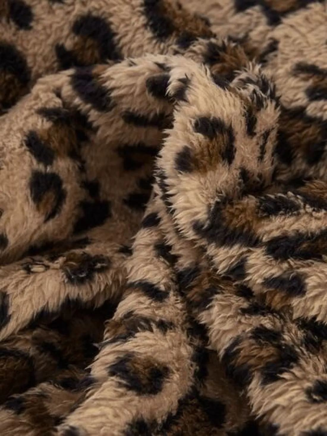 Favorite Fleece Faux Fur Lounge Coat - Leopard