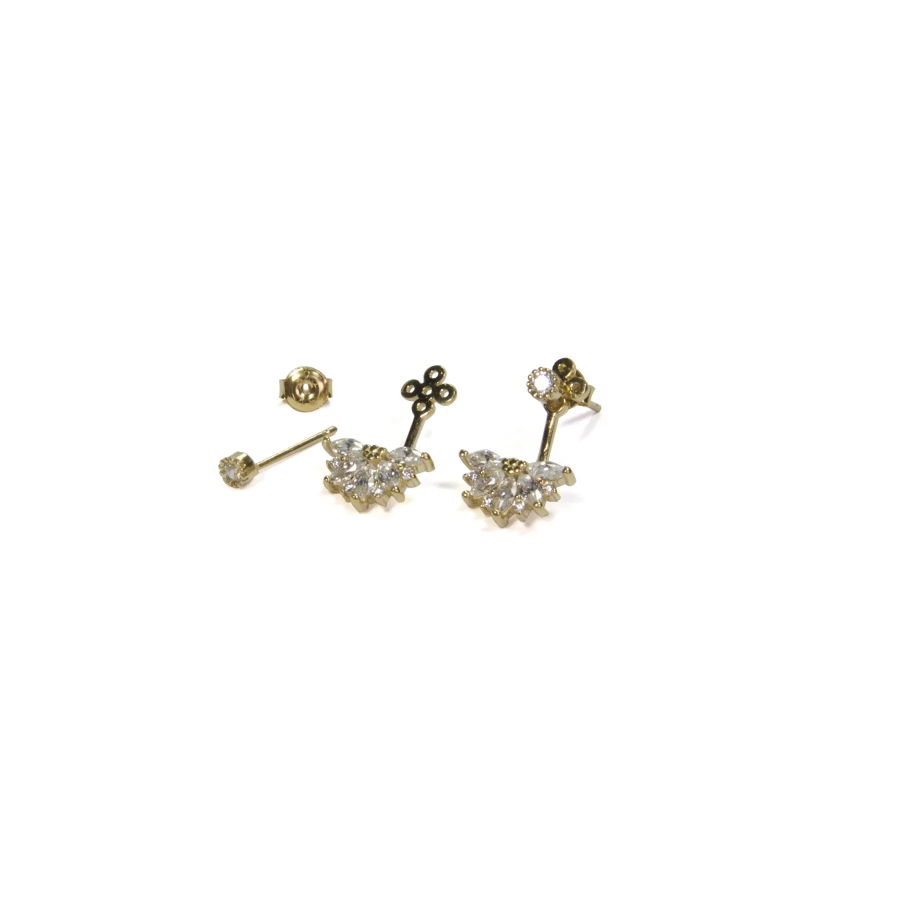 Flower Ear-Jacket Studs