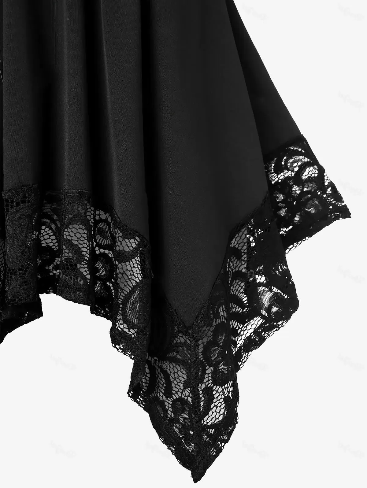 Funki Buys | Shirts | Women's Gothic Lace Hanky Hem Shirt