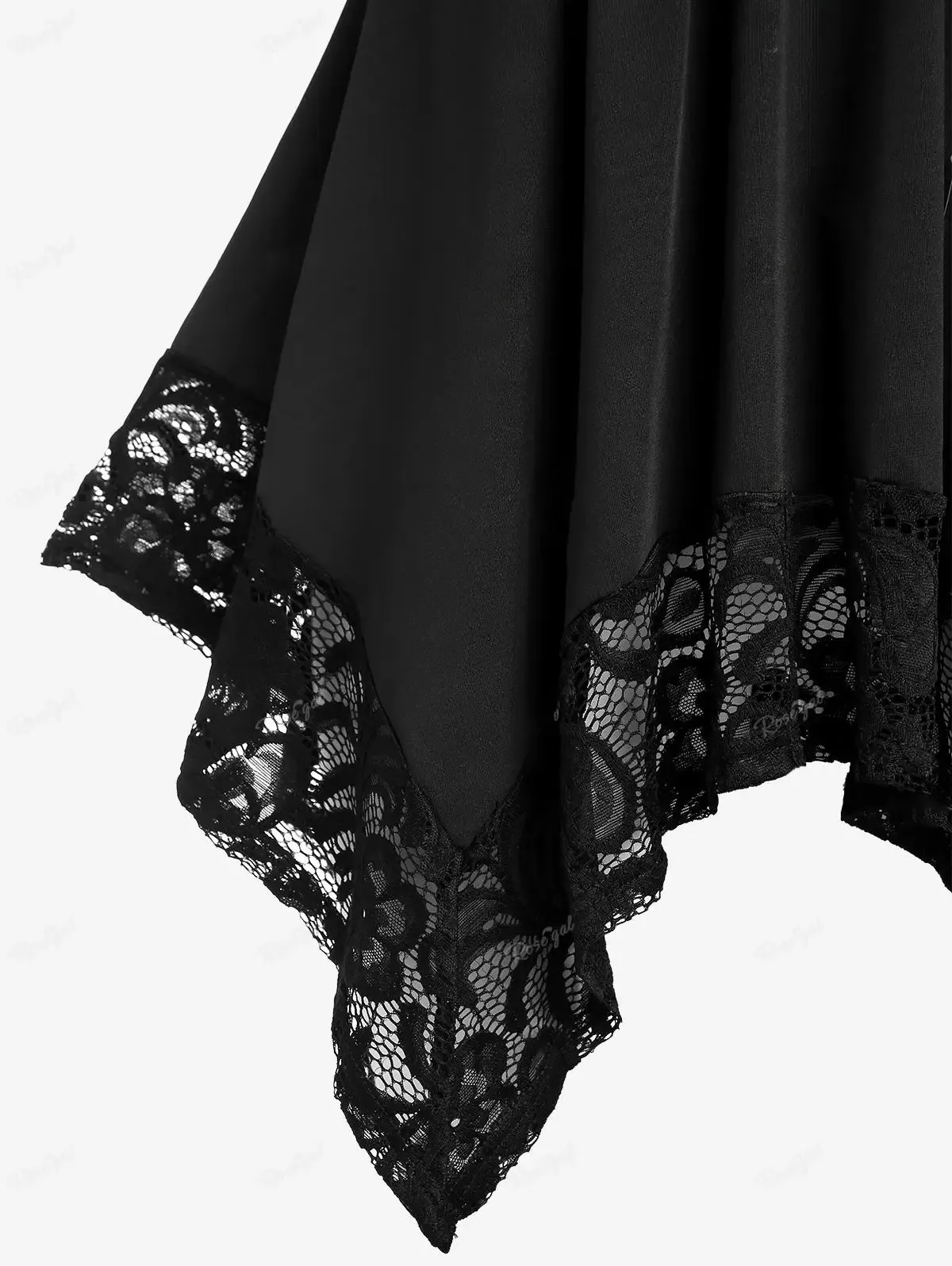 Funki Buys | Shirts | Women's Gothic Lace Hanky Hem Shirt