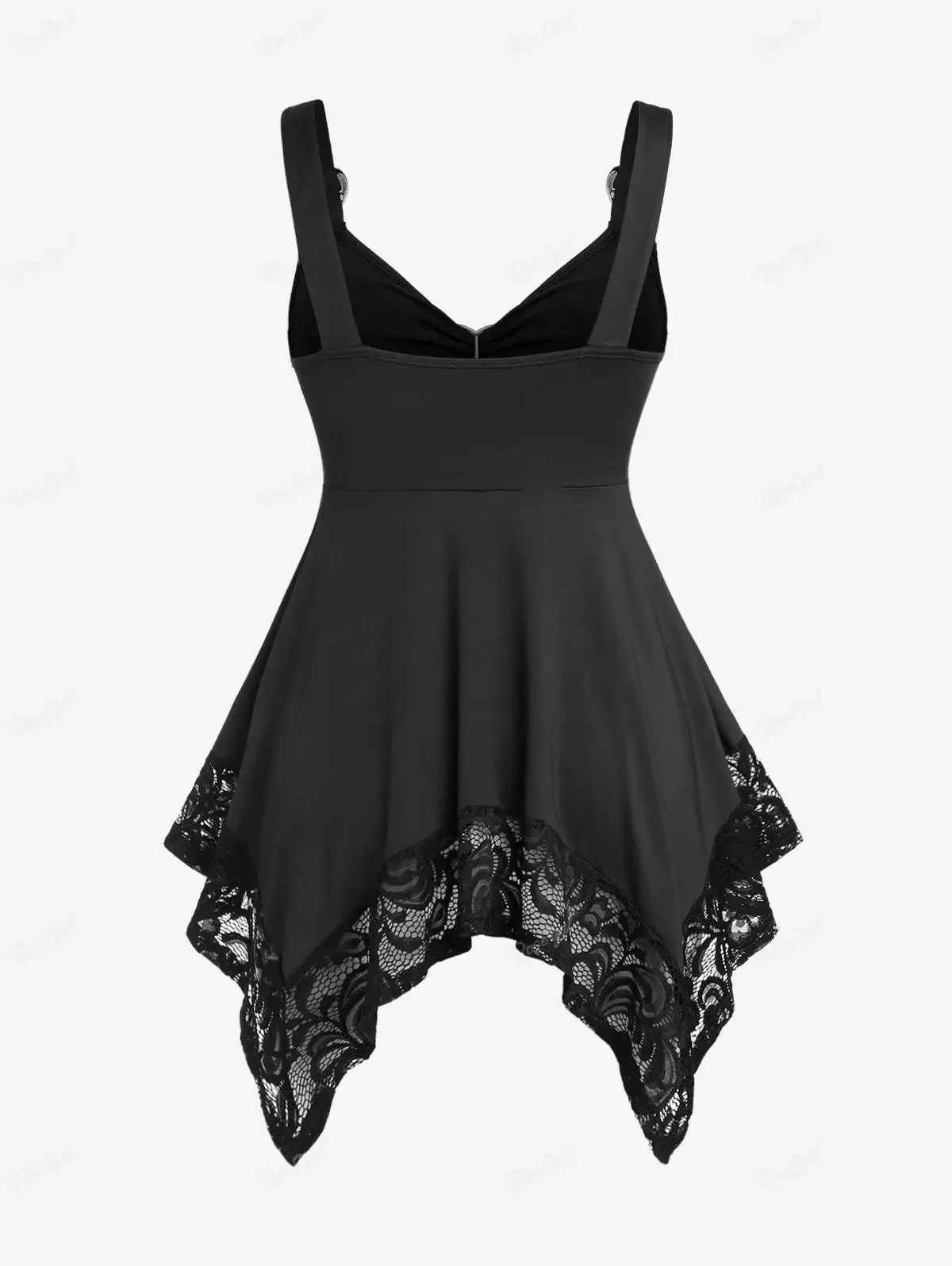 Funki Buys | Shirts | Women's Gothic Lace Hanky Hem Shirt