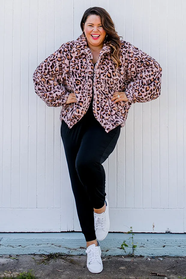 Fur Baby Pink Leopard Jacket