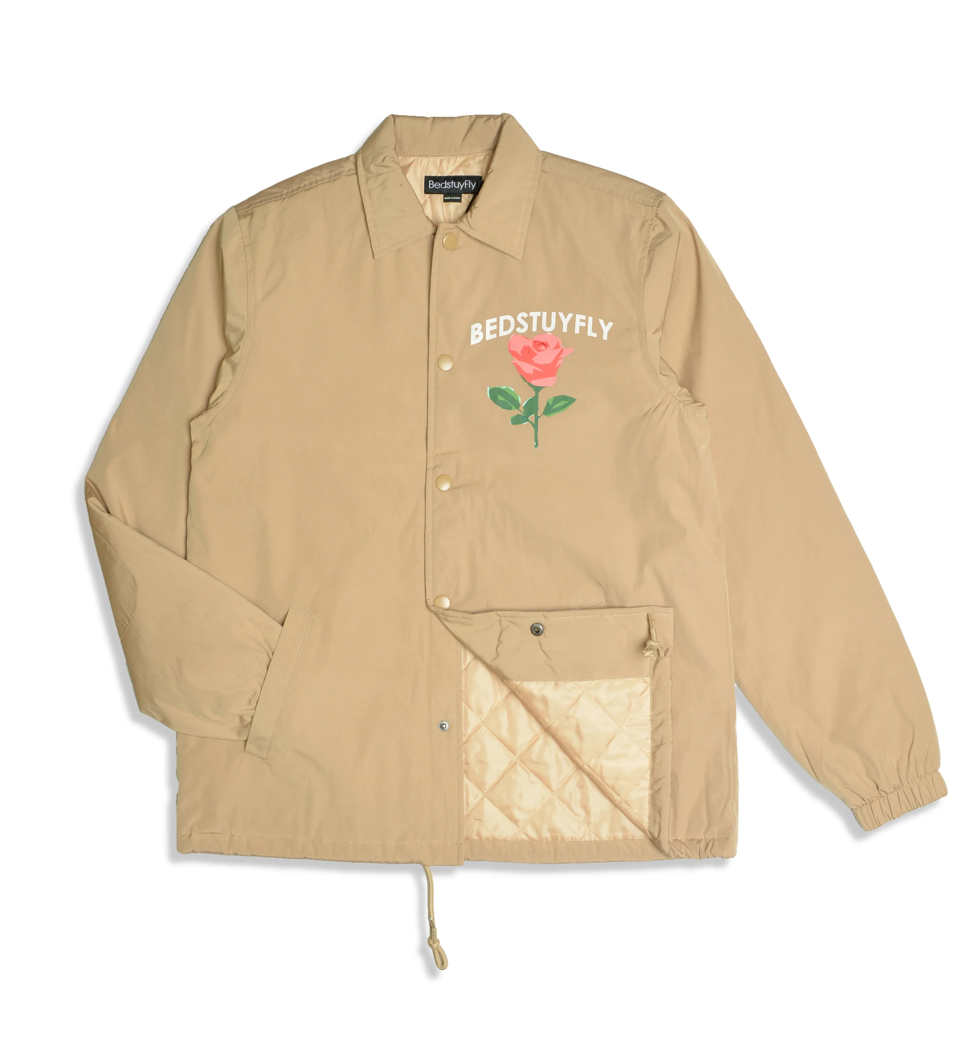 Give'm Roses Coach Jacket (Tan)