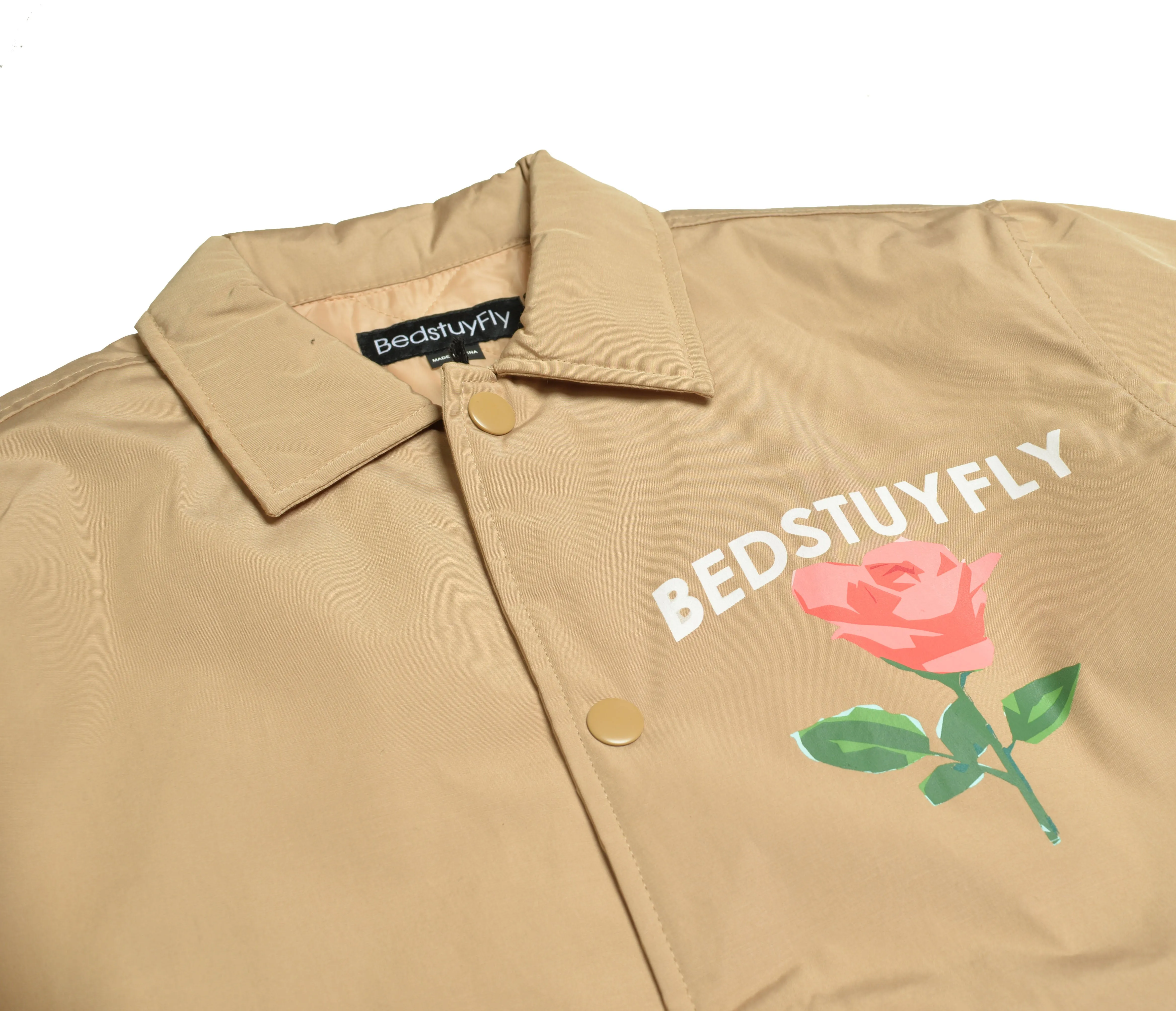 Give'm Roses Coach Jacket (Tan)