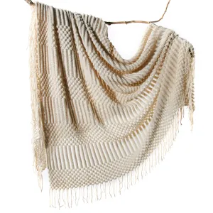 Knitted Lightweight Tassels Throw