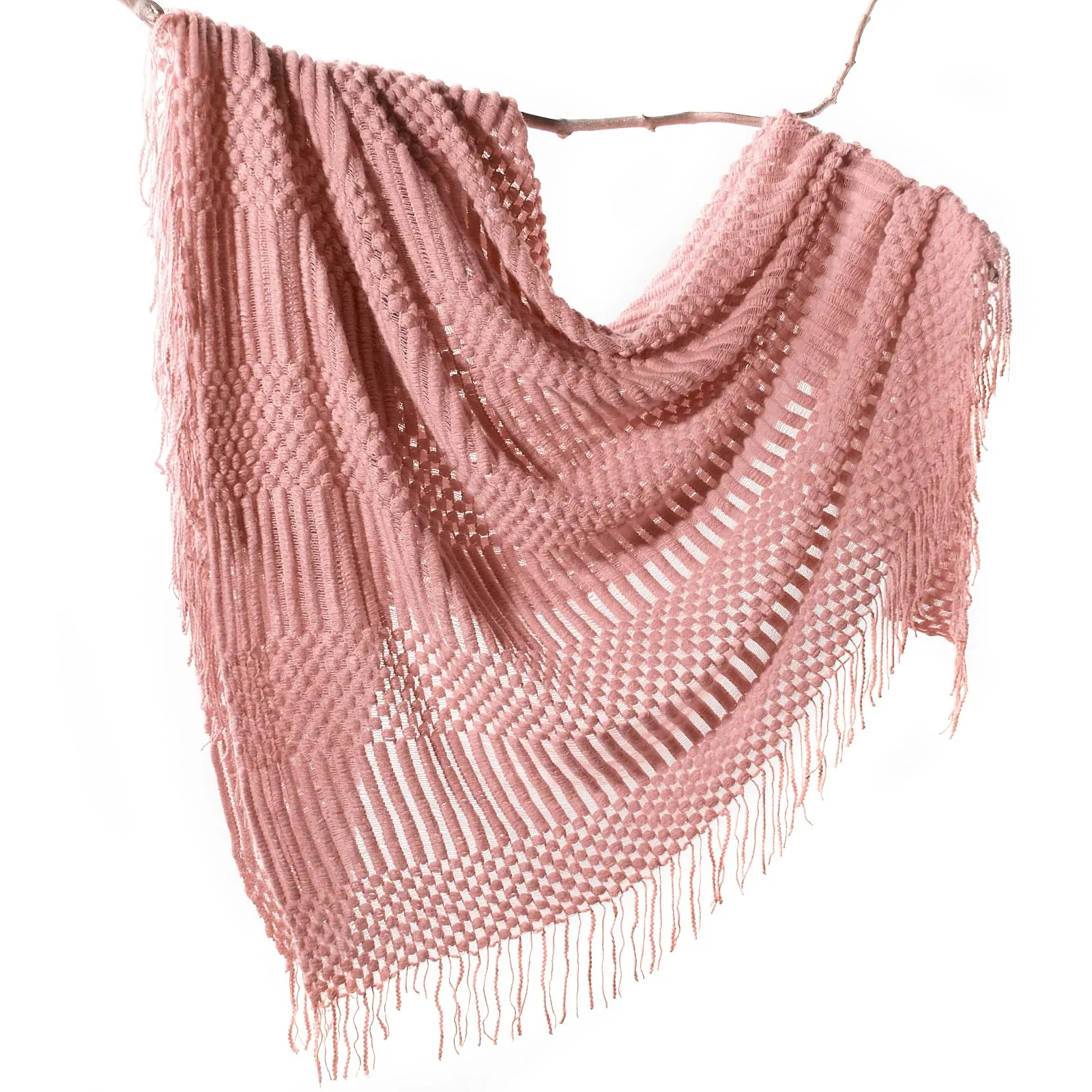 Knitted Lightweight Tassels Throw