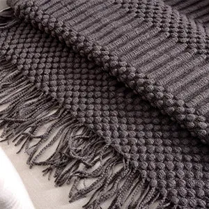 Knitted Lightweight Tassels Throw