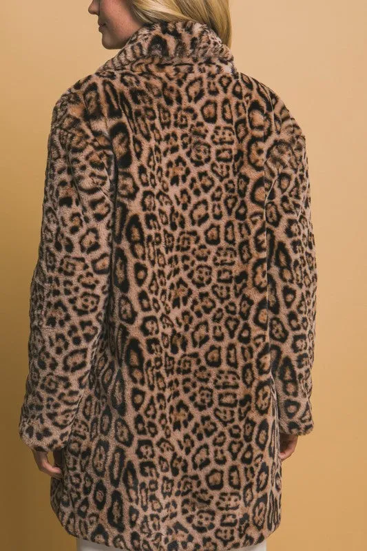 LEOPARD HALF FUR COAT