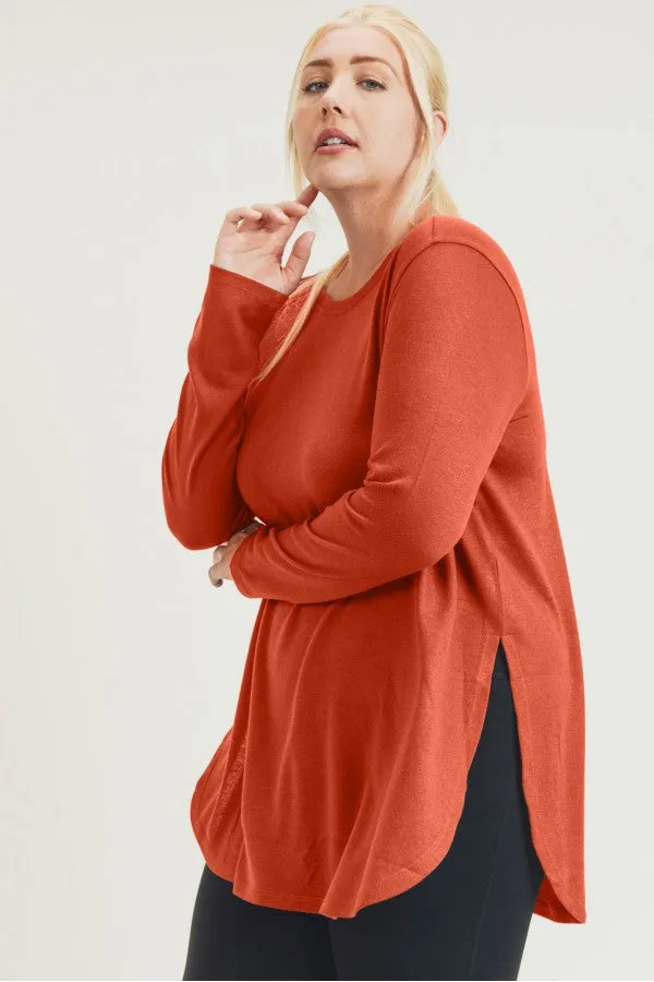 Long Sleeve Flow Top with Side Slits