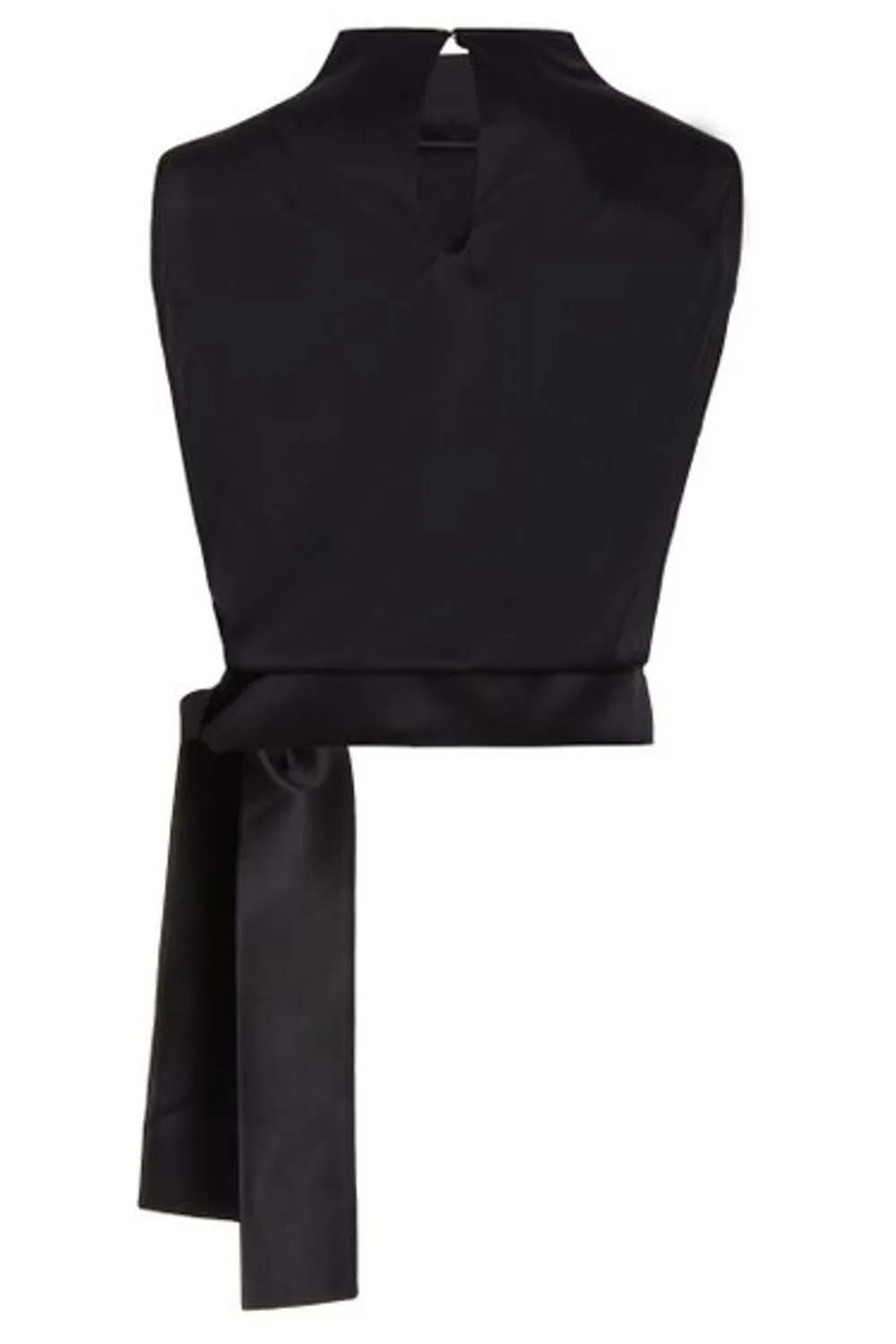 Materiel Black Draped Tie Detail Silk Top