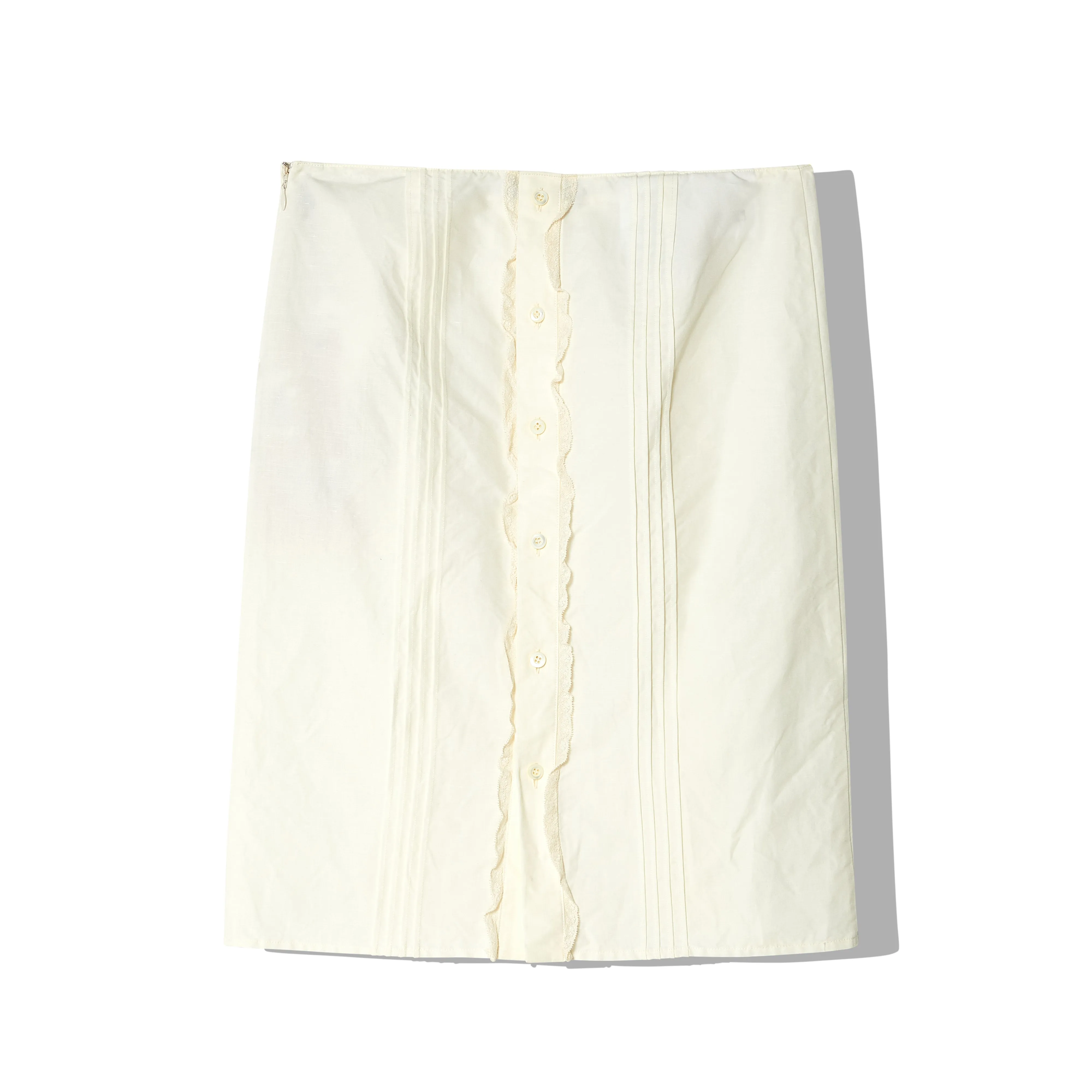 Miu Miu - Women's Slubbed Canvas Skirt - (Ivory)