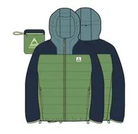 Northstar Down Recycled Jacket -  Rich Navy/Pear Green/Arctic