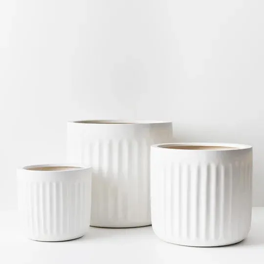 Pot Pleat Round White