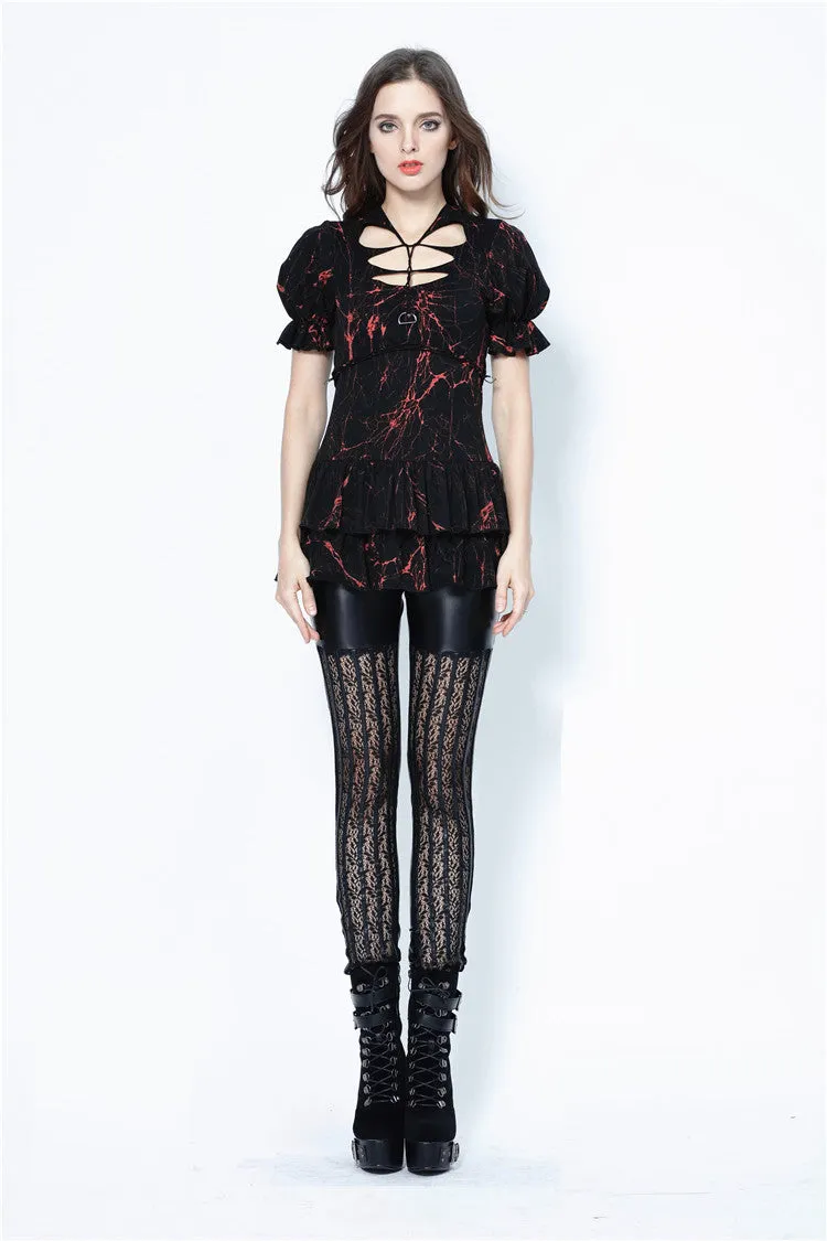 Punk sexy vertical grain lace legging pants PW080