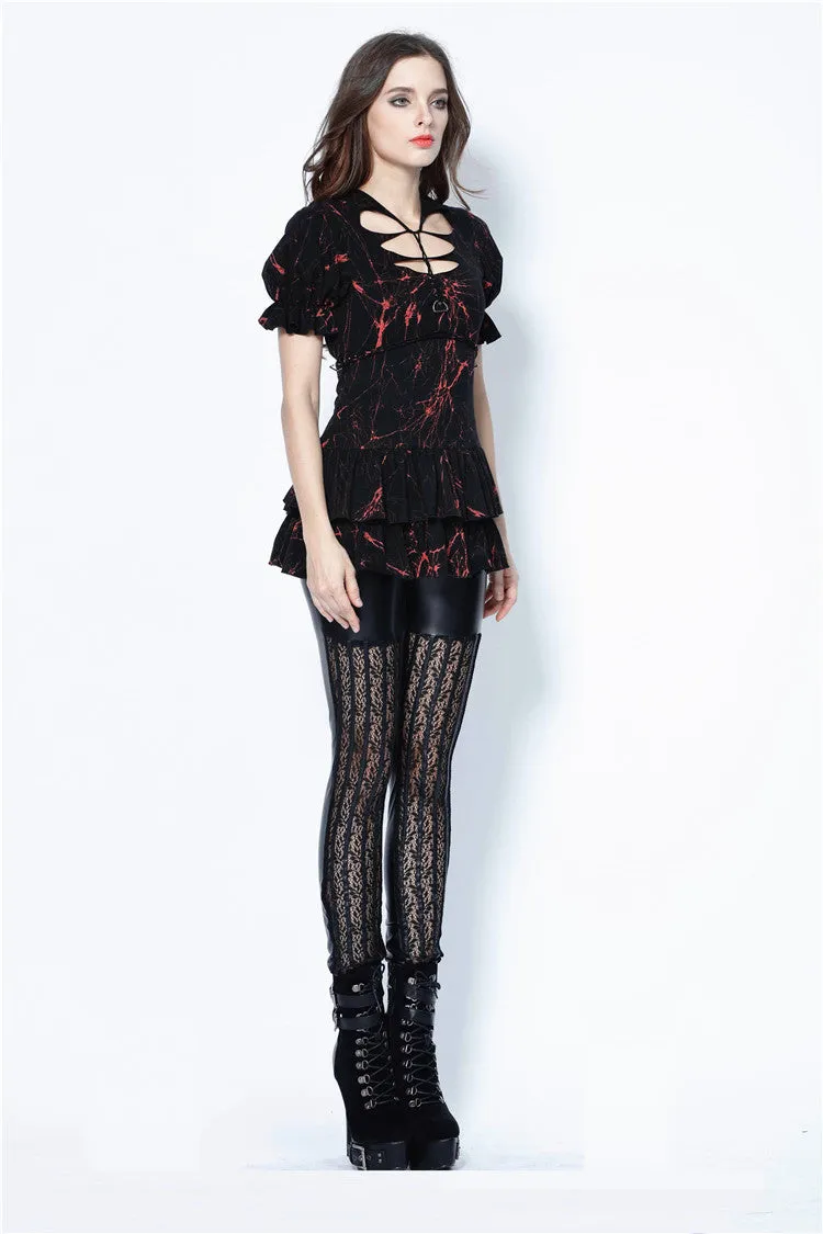 Punk sexy vertical grain lace legging pants PW080