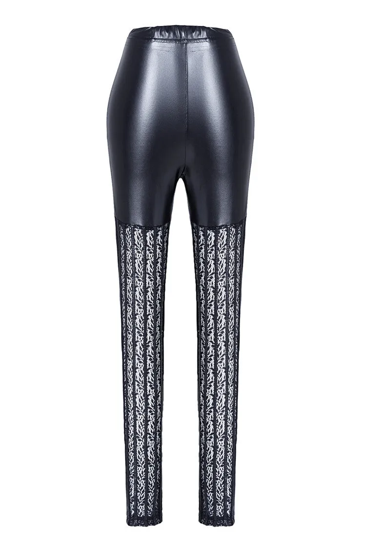 Punk sexy vertical grain lace legging pants PW080