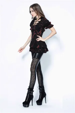 Punk sexy vertical grain lace legging pants PW080