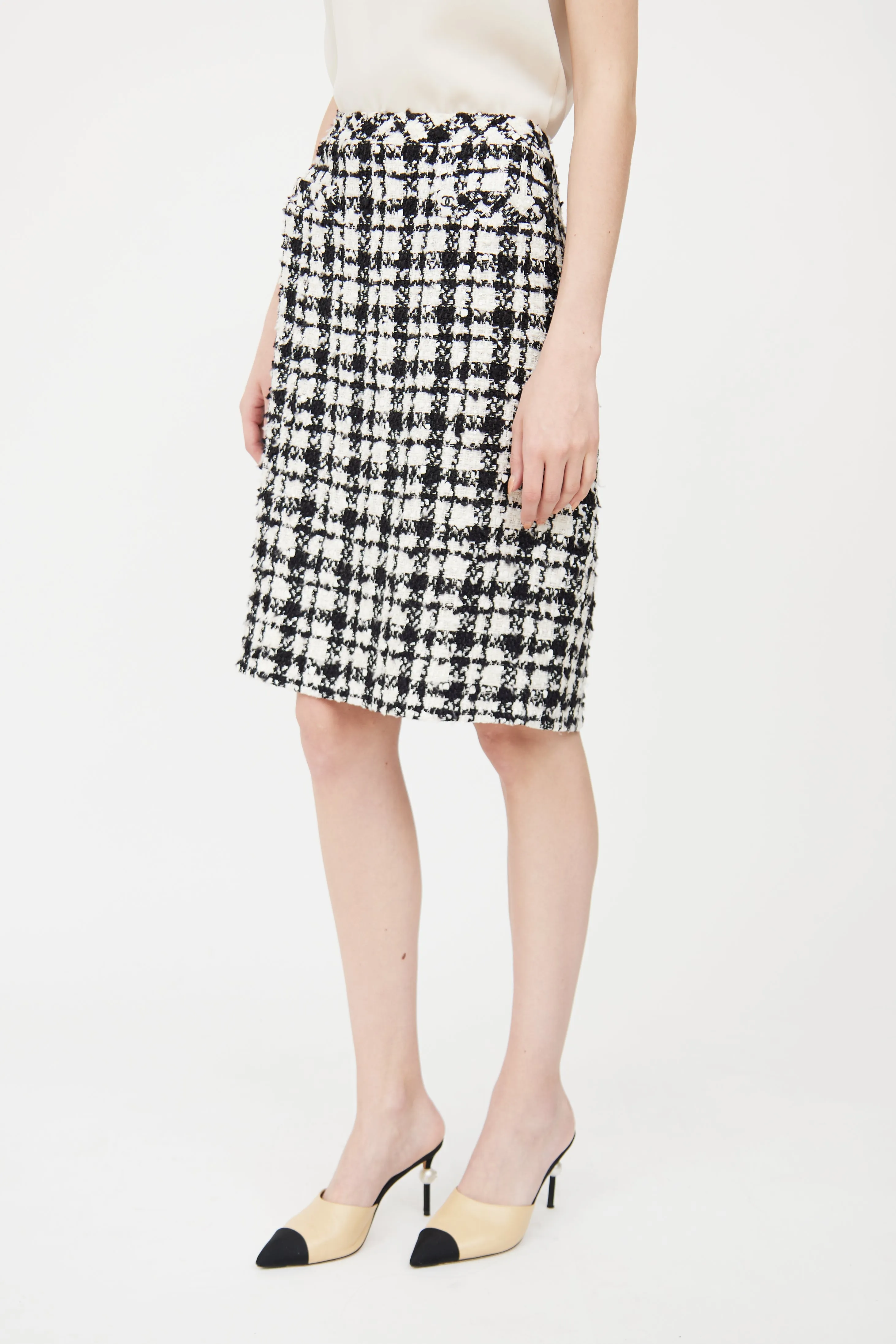 Spring 2005  Black & White Houndstooth Pencil Skirt