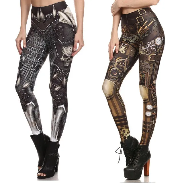 Steam Punk & Barbarian Skull Leggings