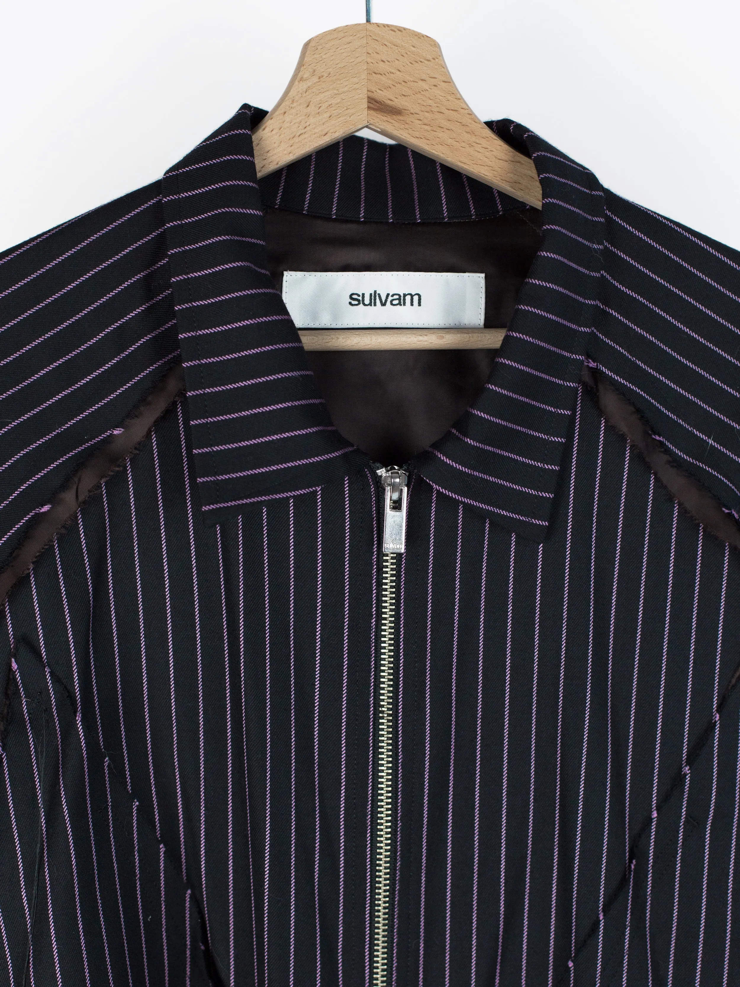 Sulvam AW18 Stripe Gabardine Swing Jacket