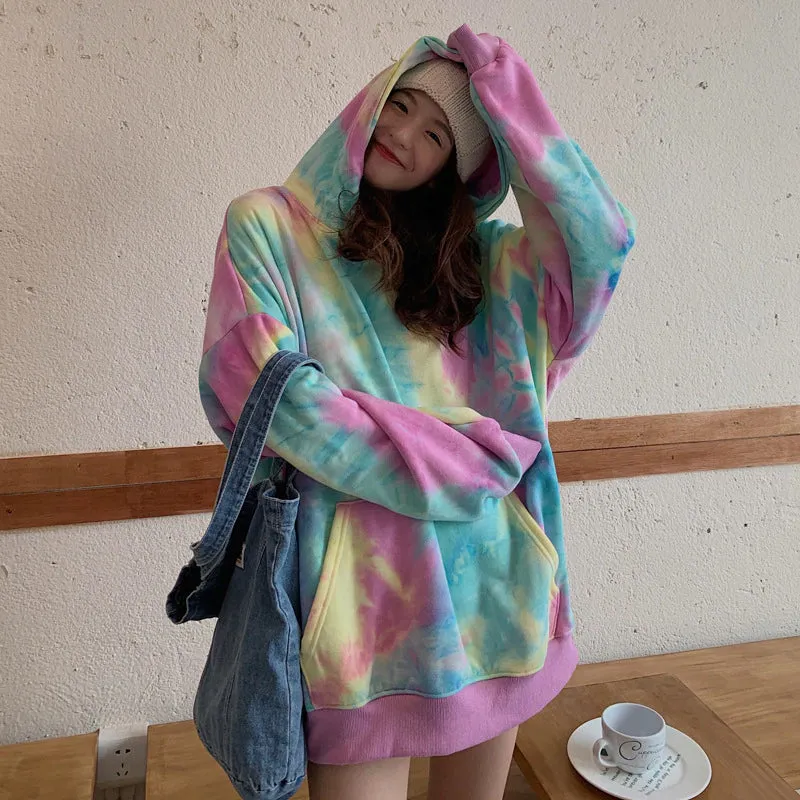 Tie Dye Style Hooded Jacket