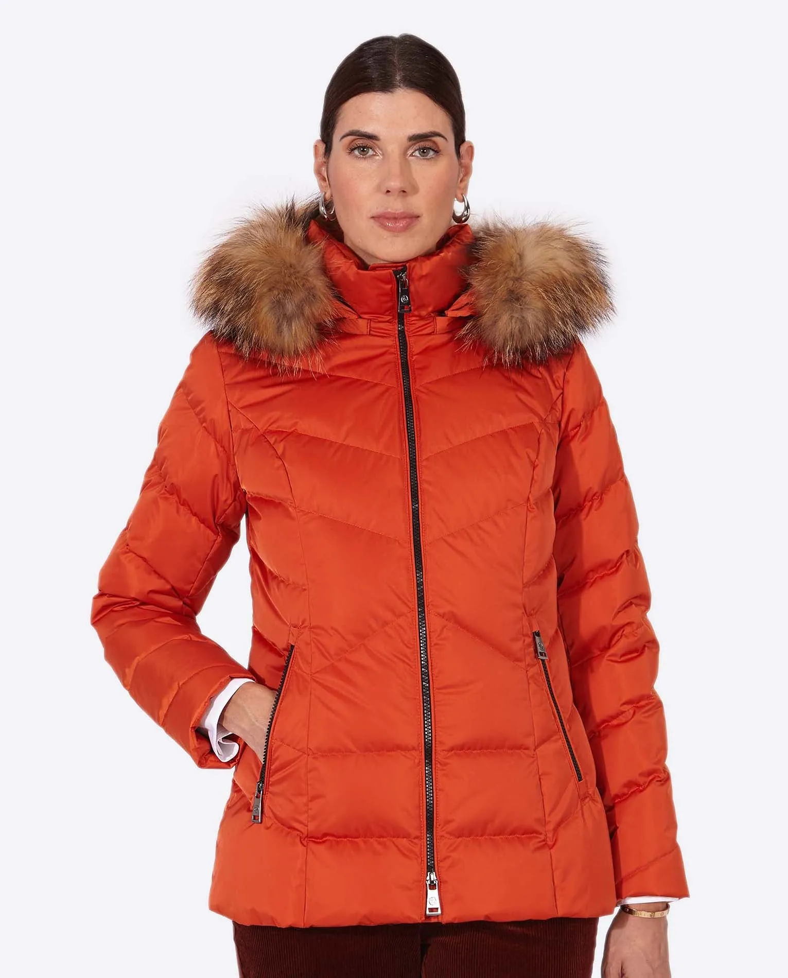 Women's down jacket LENA Naranja