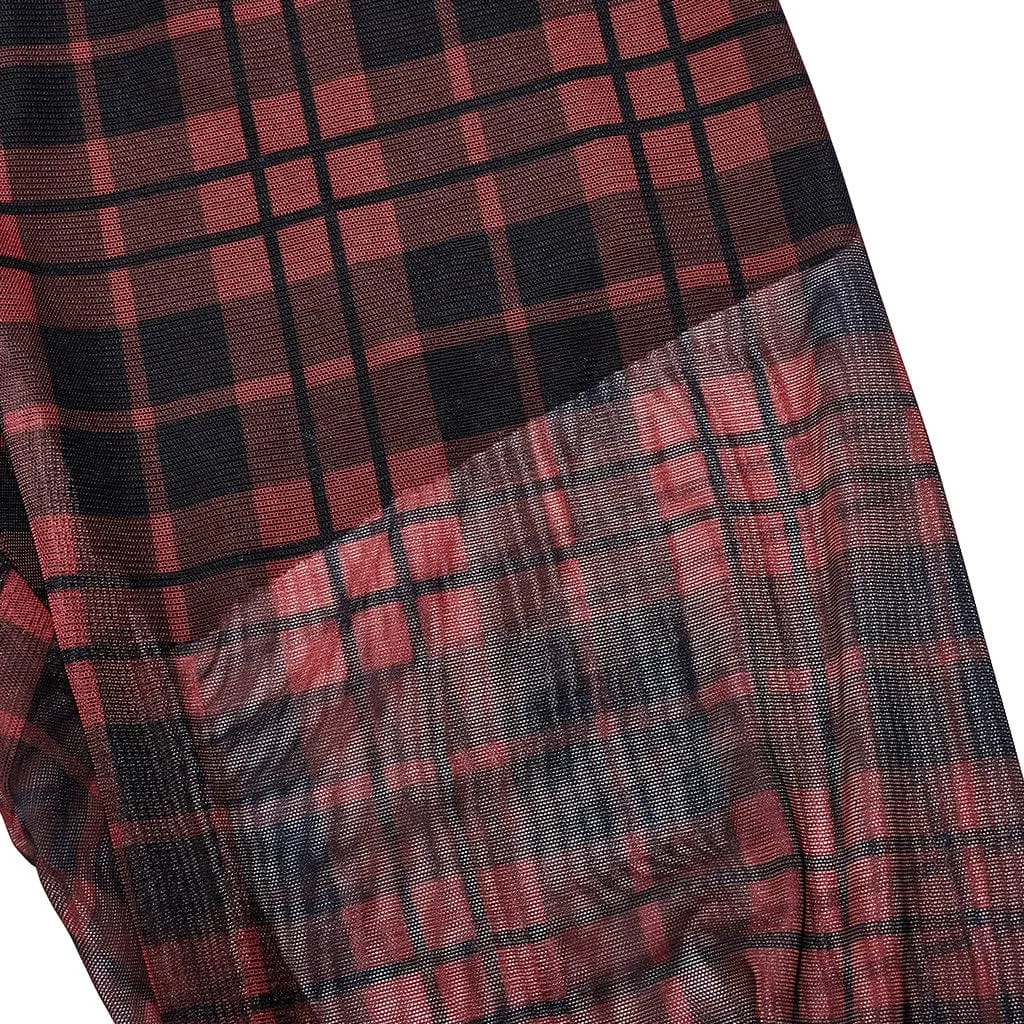 Women's Grunge Sheer Plaid Leggings