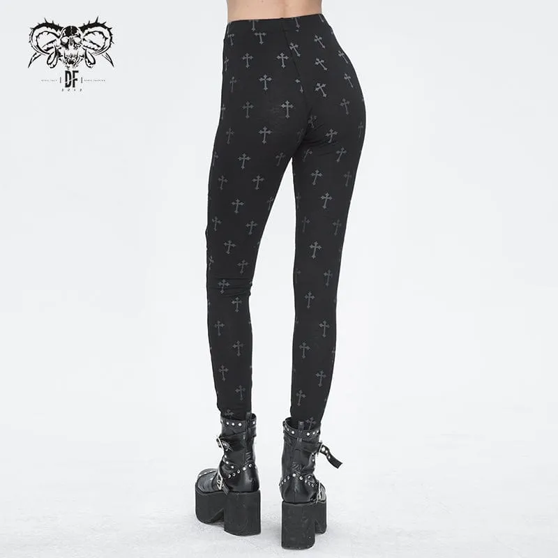 Women's Punk Cutout Spaghetti Straps Leggings